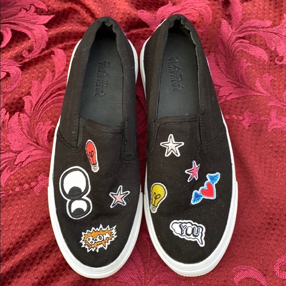LIKE NEW ZARA Trafaluc Slip On Sticker Sneakers